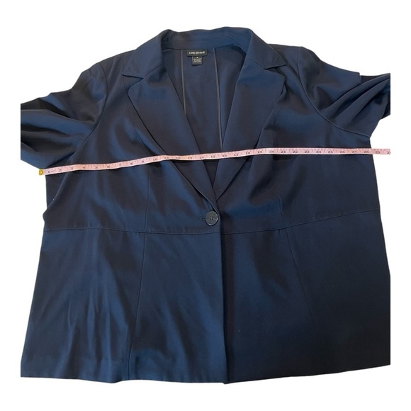 Lane Bryant Navy Blue One Button Closure Sharp Shoulder Blazer Jacket 26/28 - Picture 12 of 13